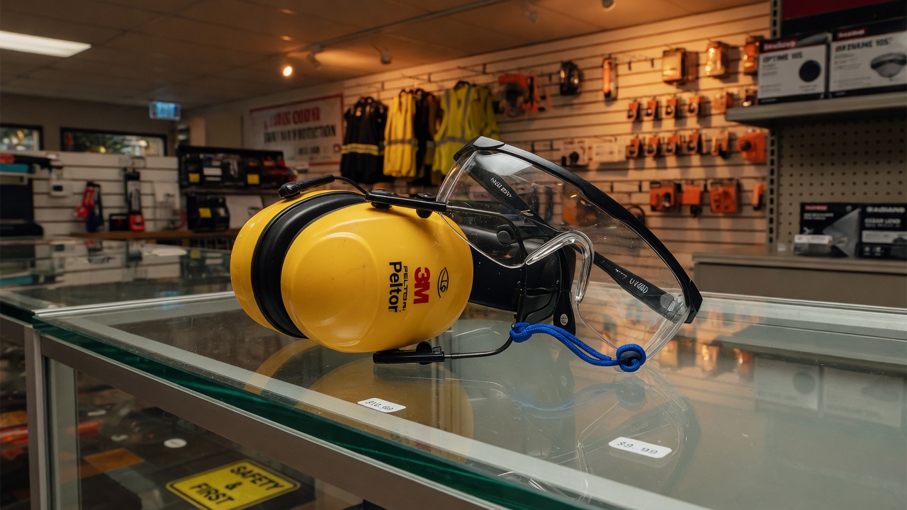 Hearing protection and safety glasses